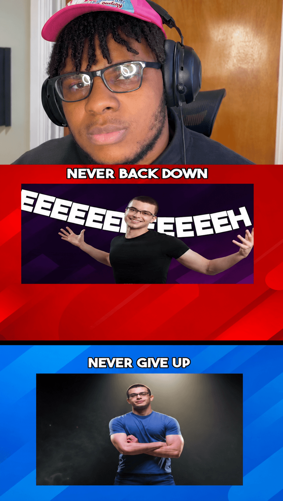 Never back down short-form reaction clip